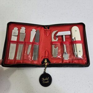 VINTAGE Barlow 7 Piece Multi Tool Kit Stainless Steel Japan Storage Case Black